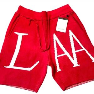 Lifted Anchors Shorts LAA Cotton /Acrylic Red/White Drawstring VERY SOFT Mens S